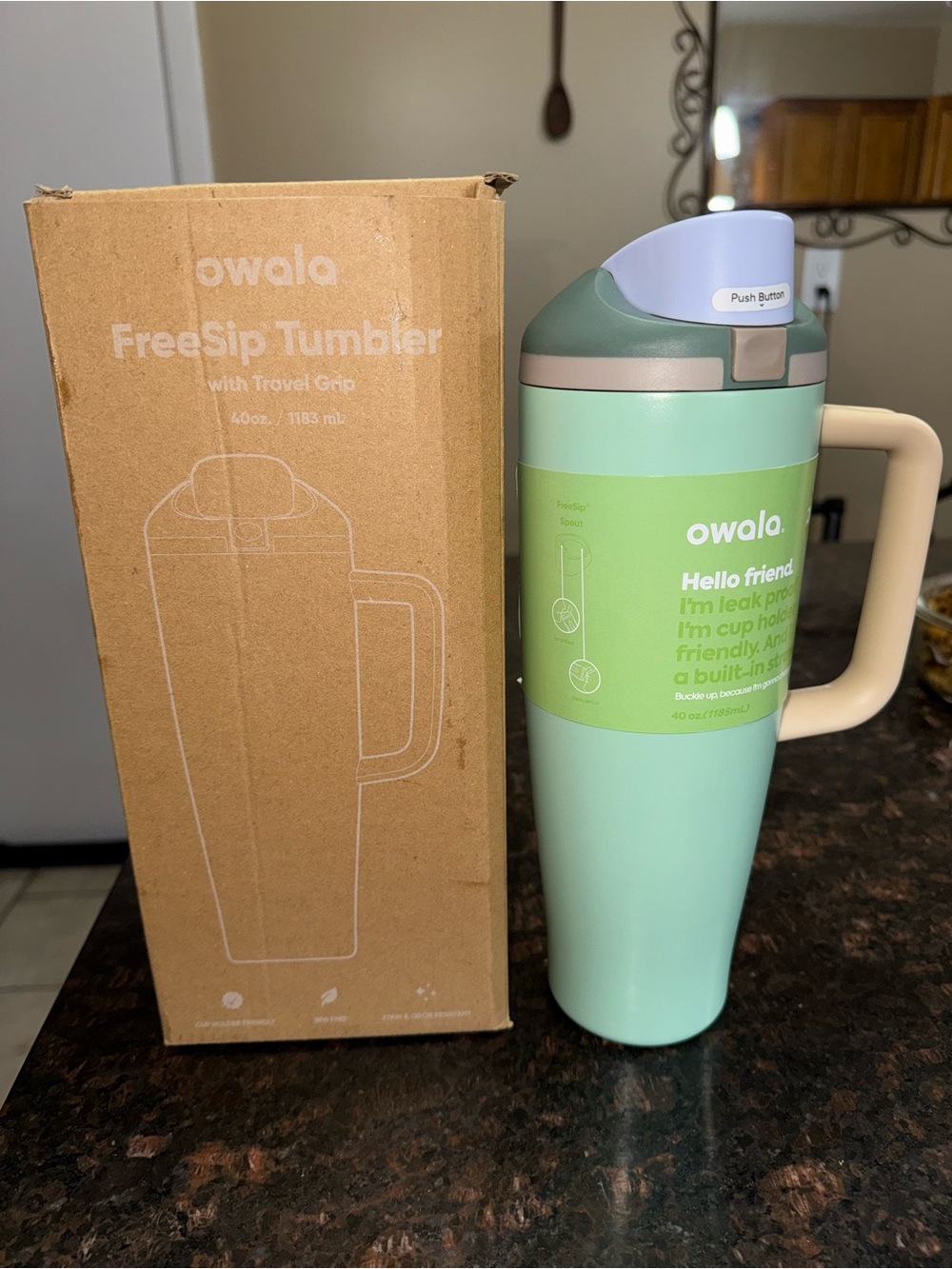 owala Mint Green FreeSip Travel Tumbler with Handle - 40 oz